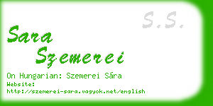 sara szemerei business card